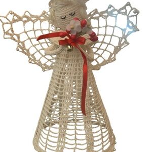 Glorious, Vintage Starched Doily Angel- Grandma Core 👵 Tree Topper
